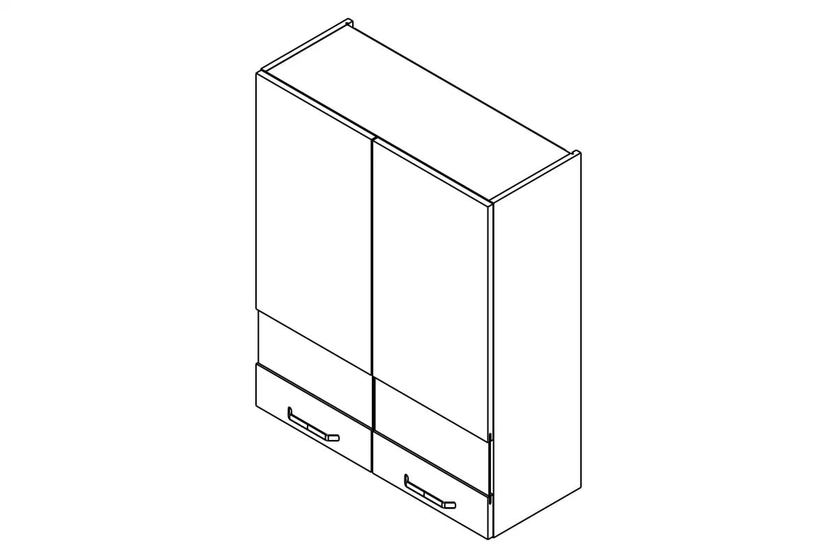 Skrinka Kuchynská závesná Kammono P2 WW80/100 dvojdverová s presklením Skrinka Kuchynská závesná Kammono P2 WW80/100 dvojdverová s presklením
