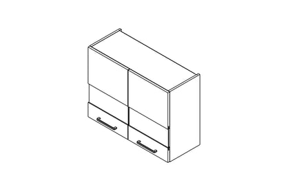 Skrinka Kuchynská závesná Kammono P2 WW80/61 dvojdverová s presklením