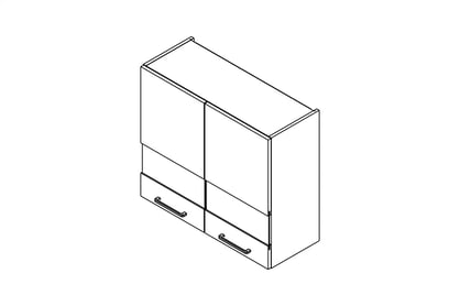 Skrinka Kuchynská závesná Kammono P2 WW80/71 dvojdverová s presklením