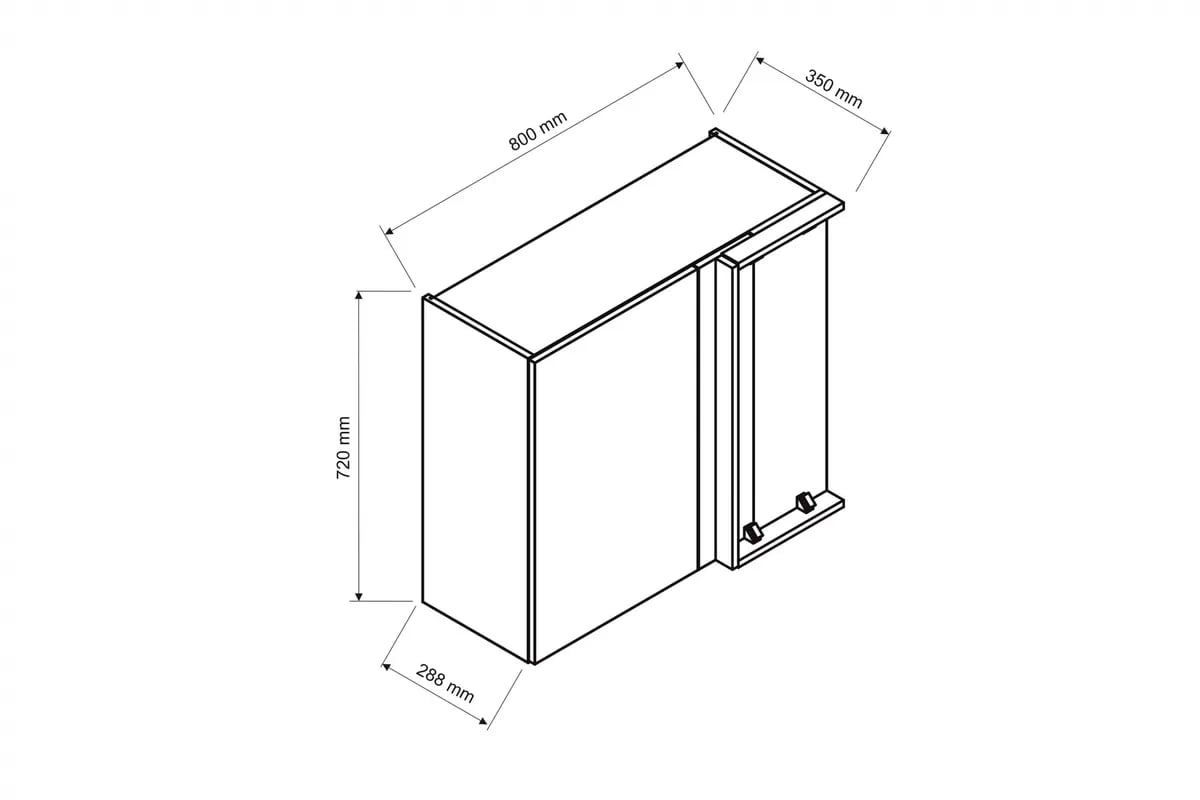 Horní rohová kuchyňská skříňka Anika WNP – grafit Skříňka kuchyňská závěsná rohová Anika WNP - grafit