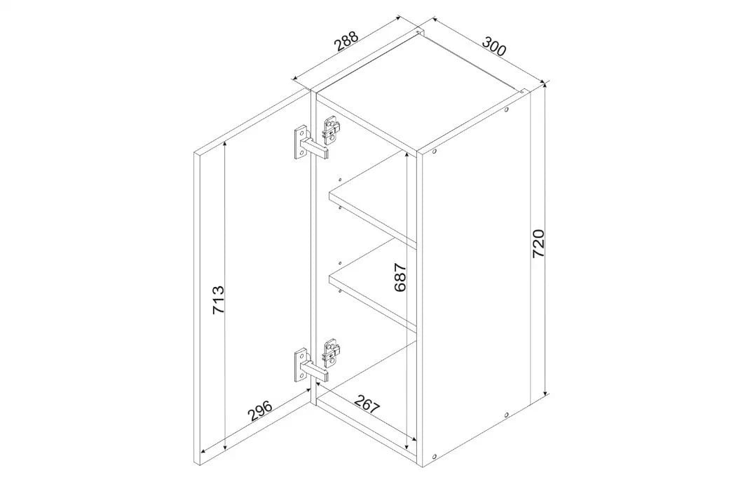 skříňka kuchyňská závěsná Natalia W30 P/L jednodveřová - šedá mat skříňka kuchyňská závěsná Natalia W30 P/L jednodveřová - šedá mat