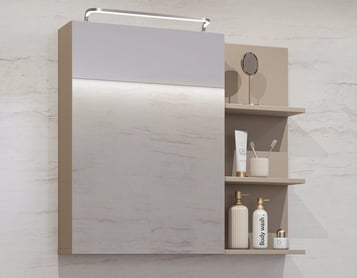 Kúpeľňová skrinka Irvine 78 cm závesná so zrkadlom – congo / čierna Skrinka lazienkowa Irvine 78 cm závesná z zrkadlom - congo / Čierny