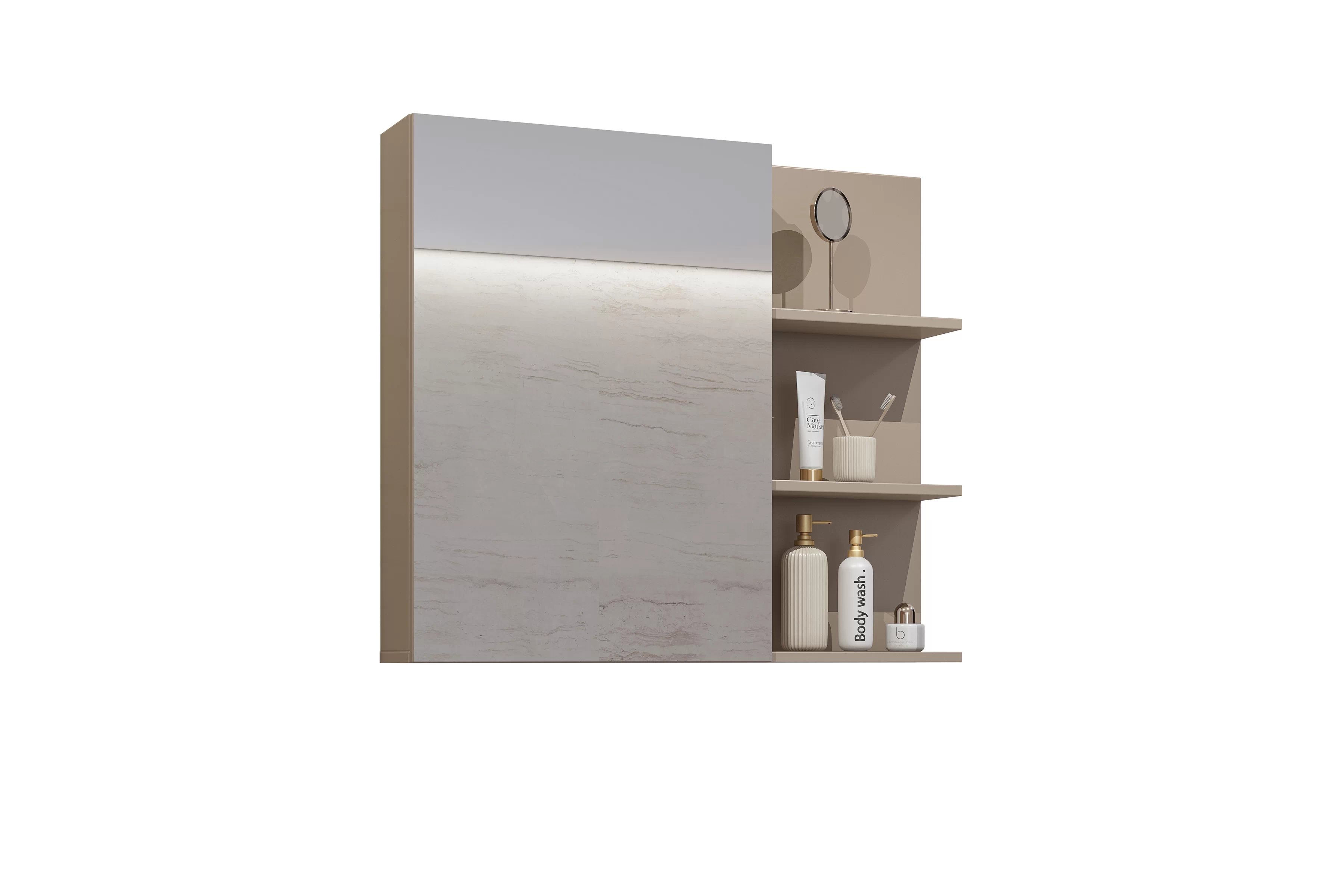 Závesná skrinka do kúpeľne Irvine 78 cm so zrkadlom – congo / čierna Skrinka lazienkowa Irvine 78 cm závesná z zrkadlom - congo / Čierny