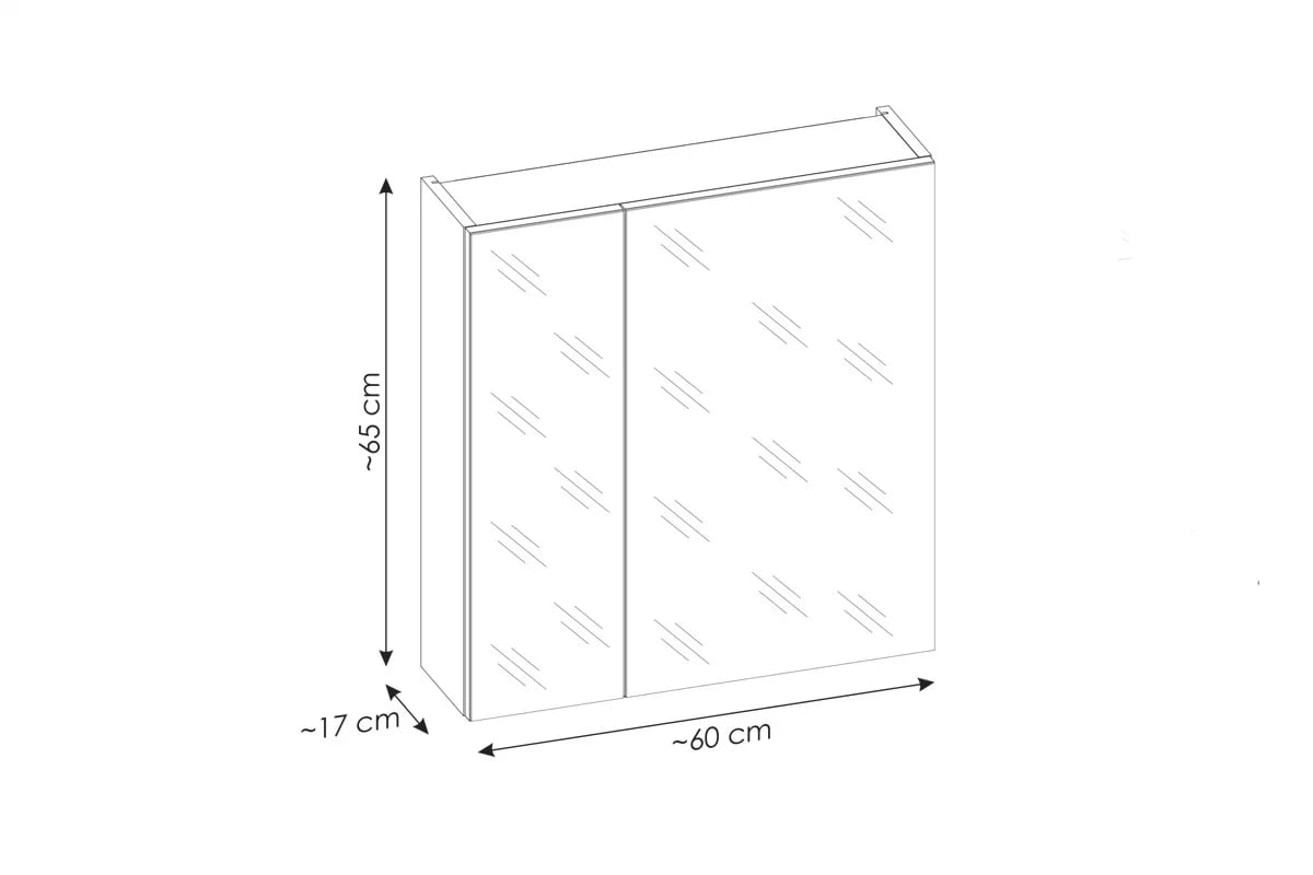 Závesná Skrinka so zrkadlom Santa Fe Taupe 60 cm - kremíková šedá Rozmery Skrinky Comad 