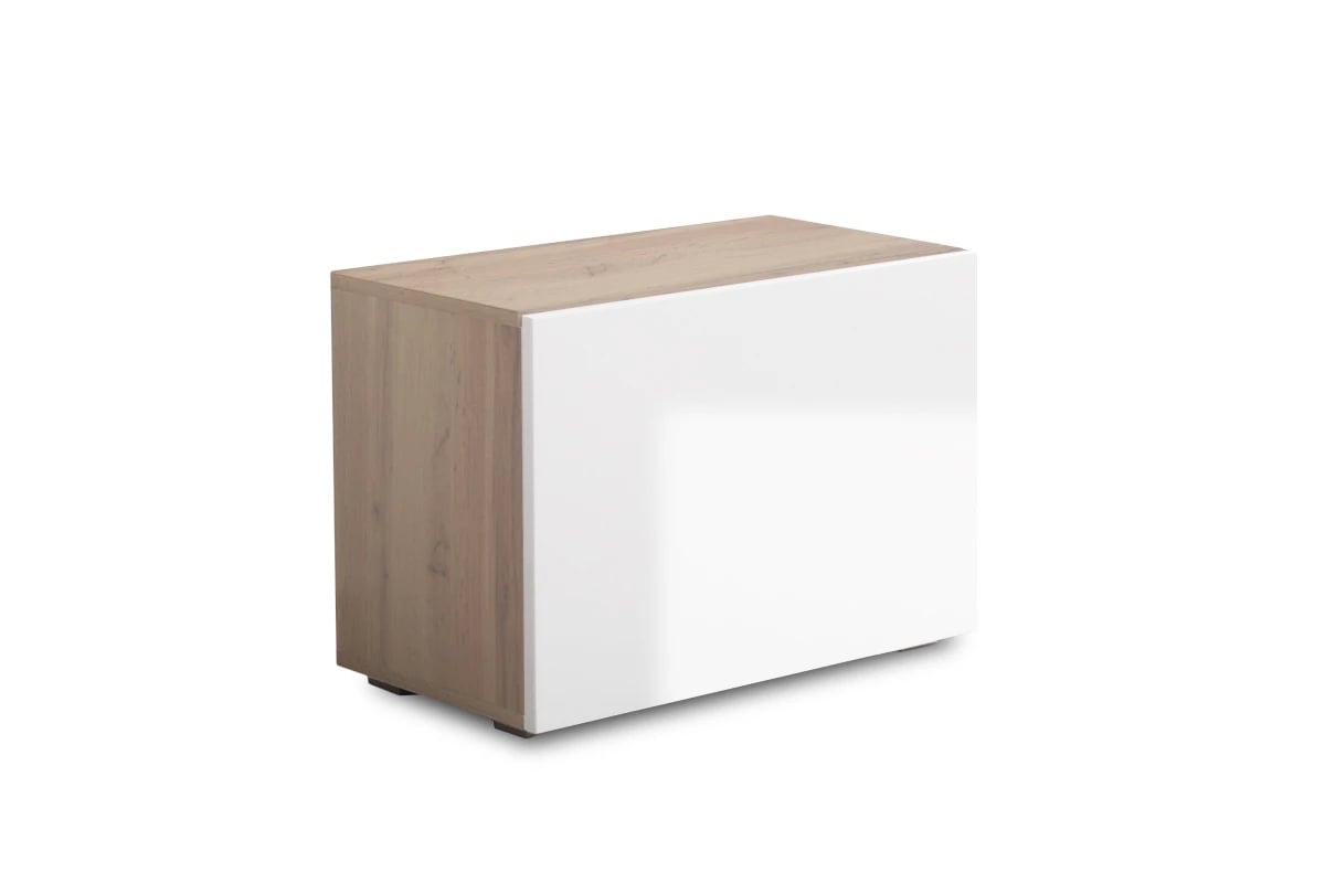 Skrinka na topánky Combo 9U - Dub wotan/MDF biely lesk - Koncovka Série szafka na buty Combo