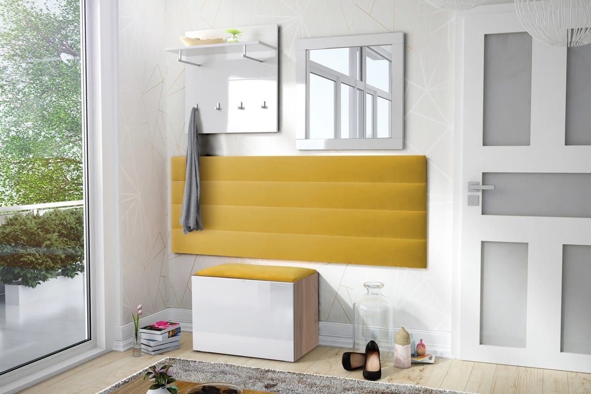 Skrinka na topánky Combo 9U - Dub wotan/MDF biely lesk - Koncovka Série Skrinka combo