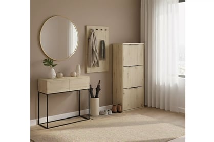 Botník Milo trojposchodový - dub artisan Skrinka na topánky Milo trzypoziomowa - Dub artisan