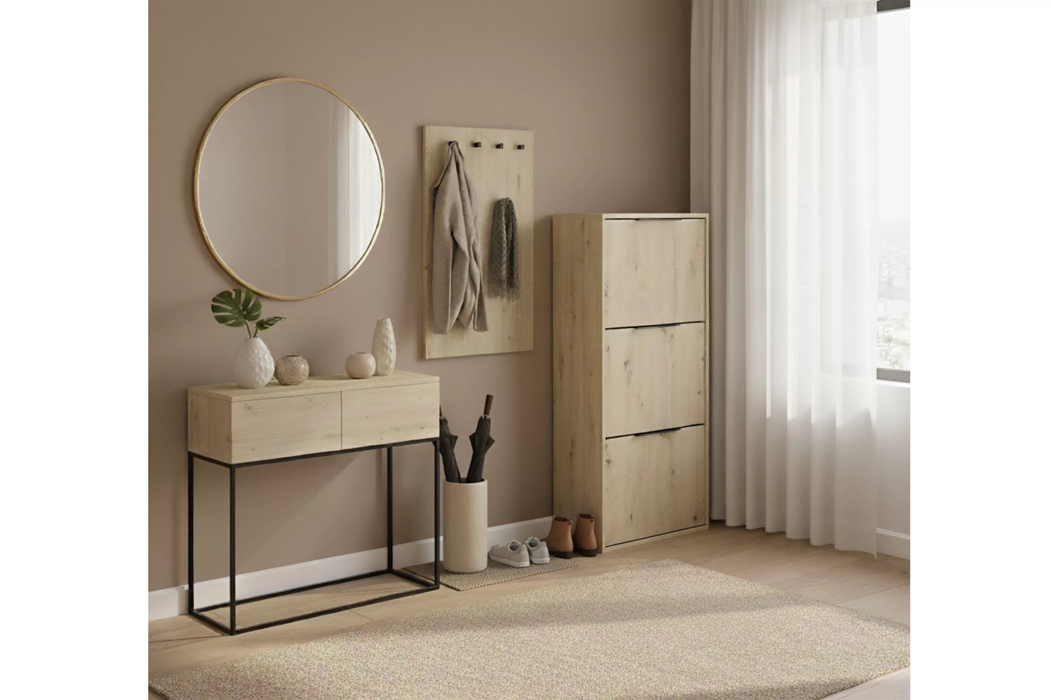 Botník Milo třípatrový - dub artisan skříňka na boty Milo trzypoziomowa - dub artisan