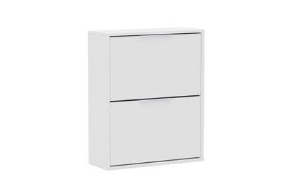 Závesná / stojaca dvojúrovňová skrinka na topánky Milo - biela