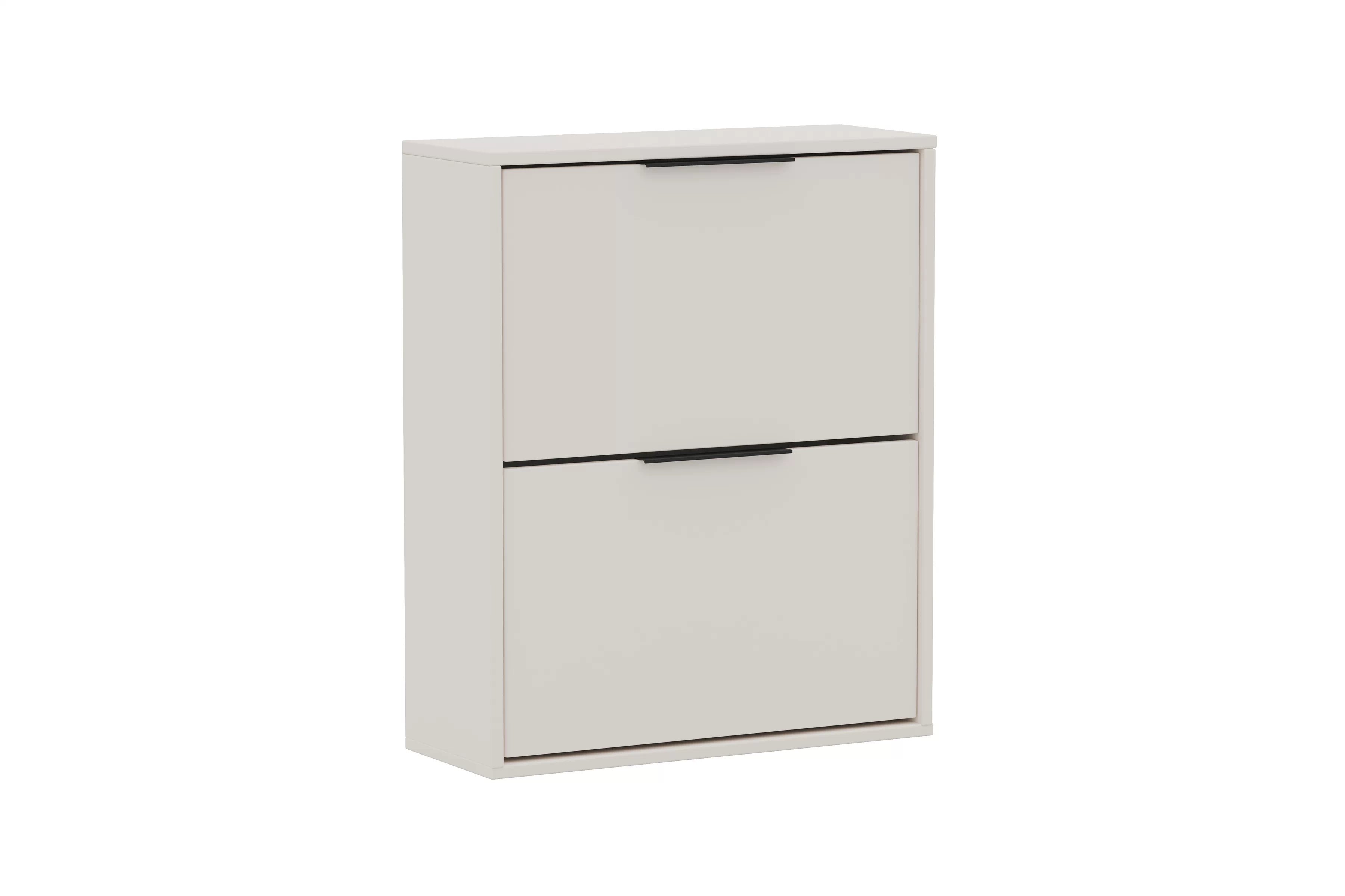 Závěsná / stojící dvouúrovňová botníková skříň Milo - písková béžová skříňka na boty Milo závěsná dwupoziomowa - béžová Pískový