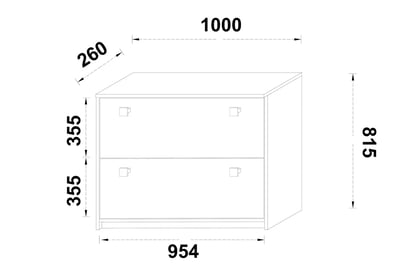 Botník Tonis 100 cm - černý mat Skříňka na boty Tonis 100 cm - černá mat