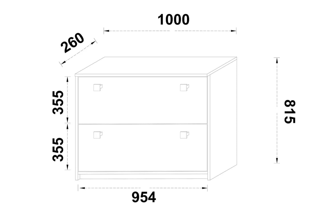 Skrinka na topánky Tonis 100 cm - Čierny mat Skrinka na topánky Tonis 100 cm - Čierny mat