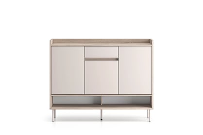 Botník Tivano 02 120 cm - kašmír / dub cremona skříňka na boty Voco 02 120 cm - kašmír / dub cremona