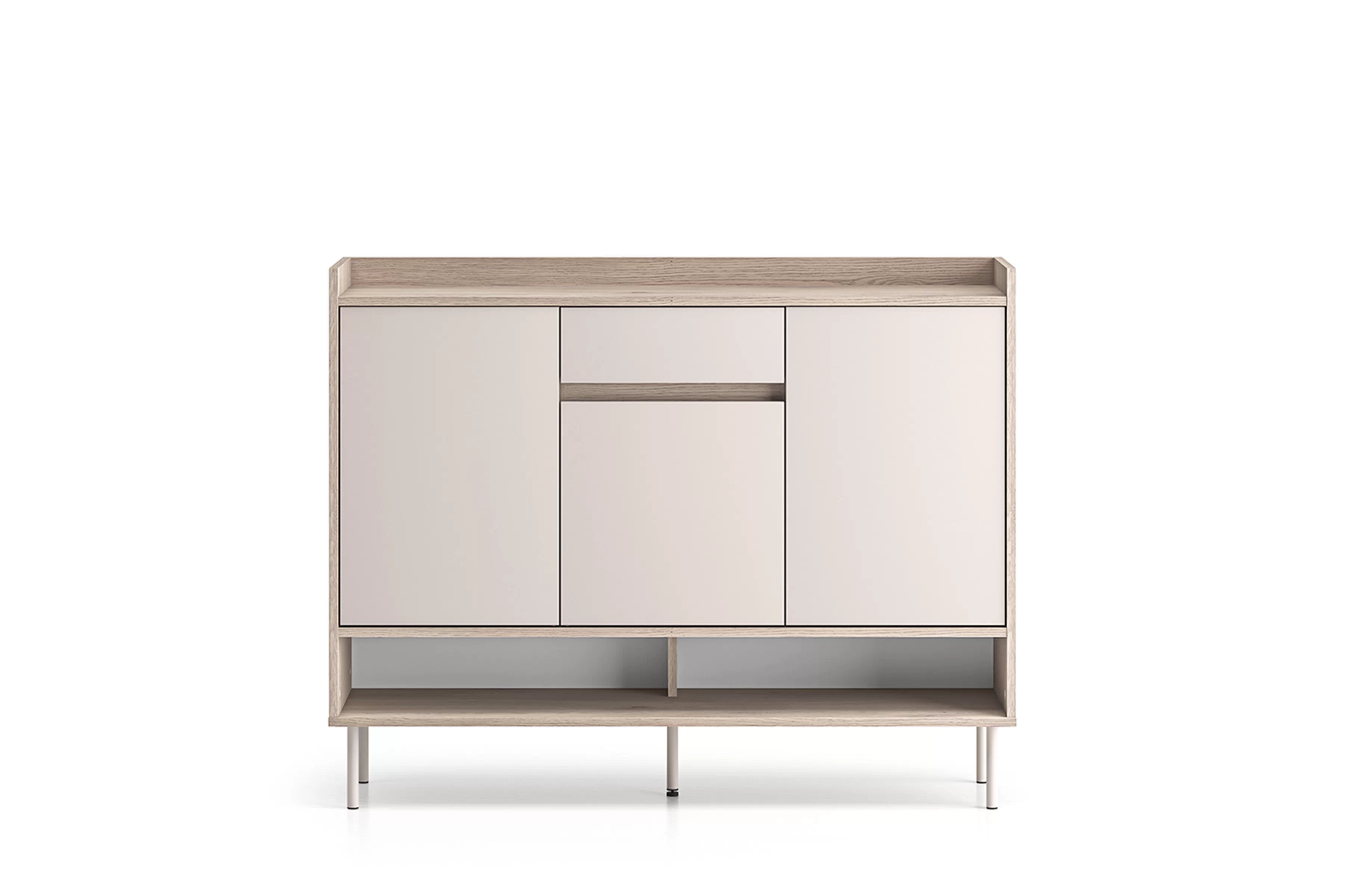 Botník Tivano 02 120 cm - kašmír / dub cremona skříňka na boty Voco 02 120 cm - kašmír / dub cremona