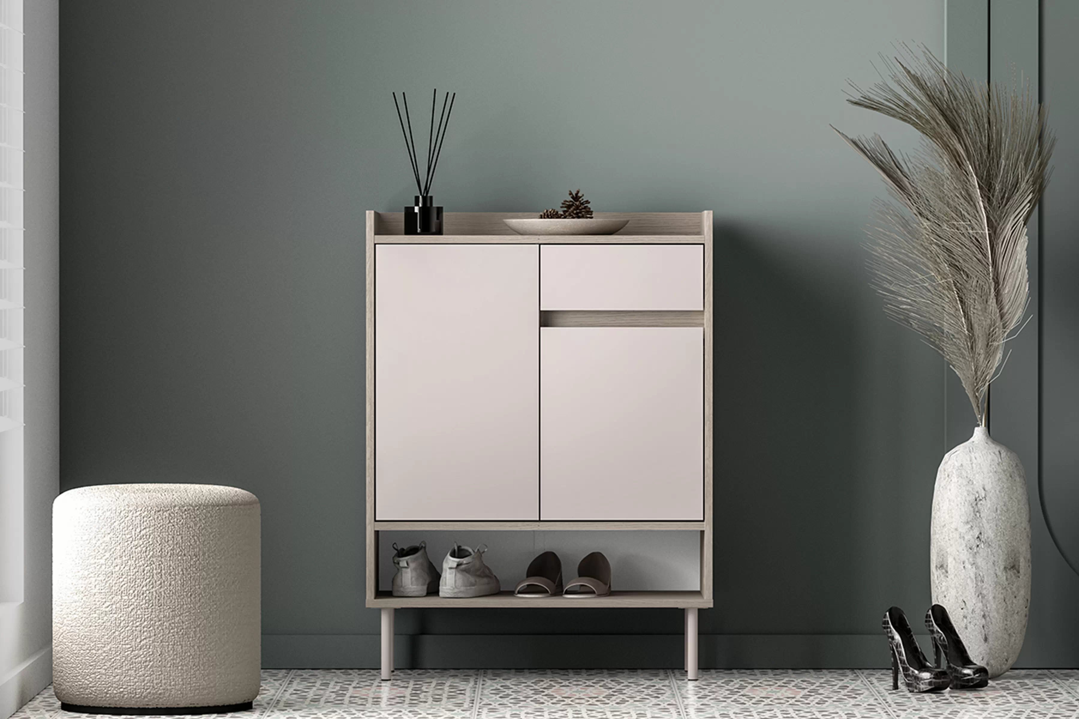 Botník Tivano 03 70 cm - kašmír / dub cremona skříňka na boty Voco 03 70 cm - kašmír / dub cremona