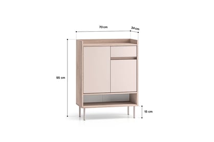Botník Tivano 03 70 cm - kašmír / dub cremona skříňka na boty Voco 03 70 cm - kašmír / dub cremona