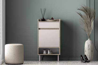 Botník Tivano 04 50 cm - kašmír / dub cremona skříňka na boty Voco 04 50 cm - kašmír / dub cremona