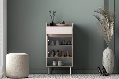 Botník Tivano 04 50 cm - kašmír / dub cremona skříňka na boty Voco 04 50 cm - kašmír / dub cremona