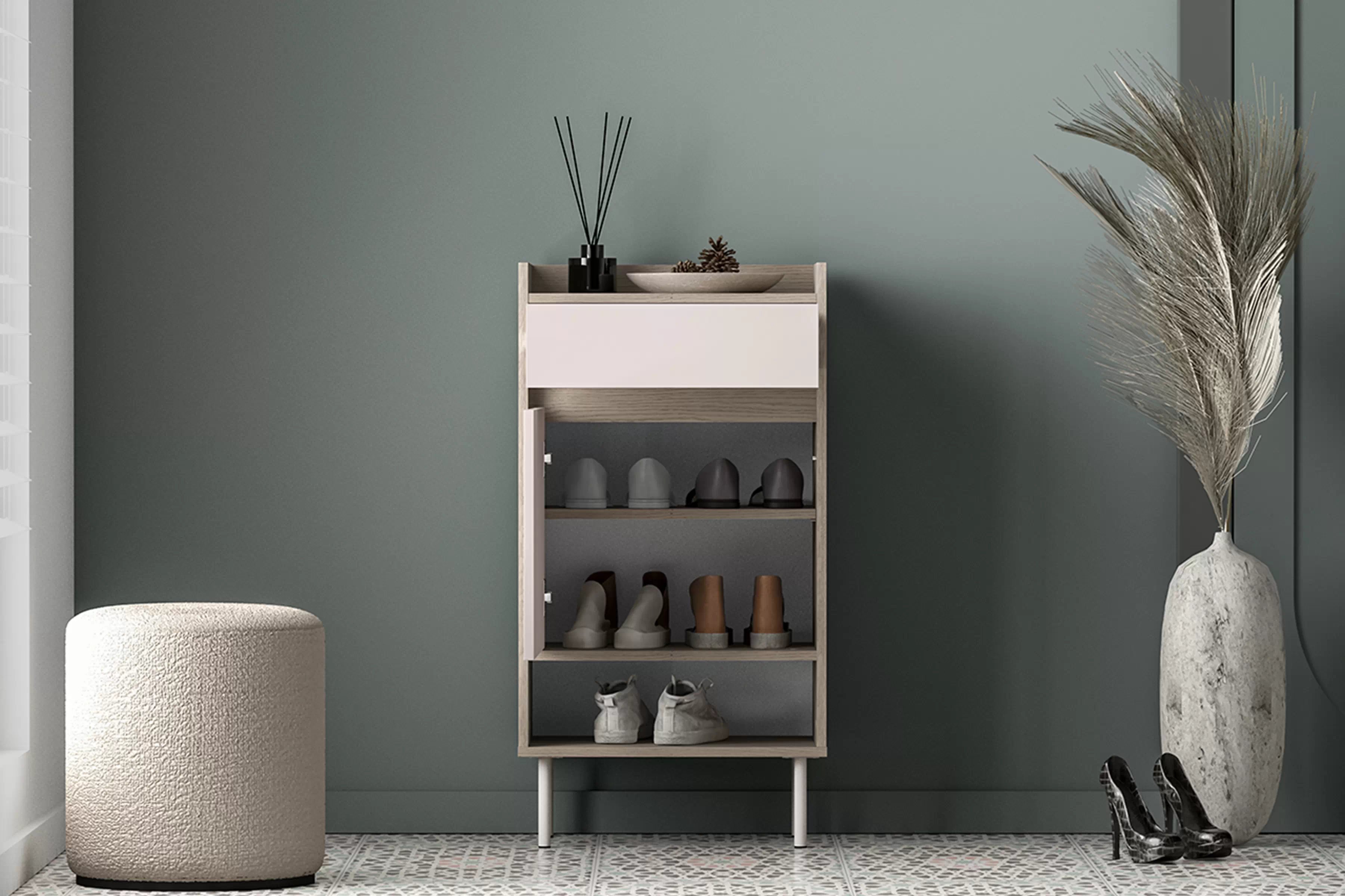 Botník Tivano 04 50 cm - kašmír / dub cremona Skrinka na topánky Voco 04 50 cm - kašmír / Dub cremona