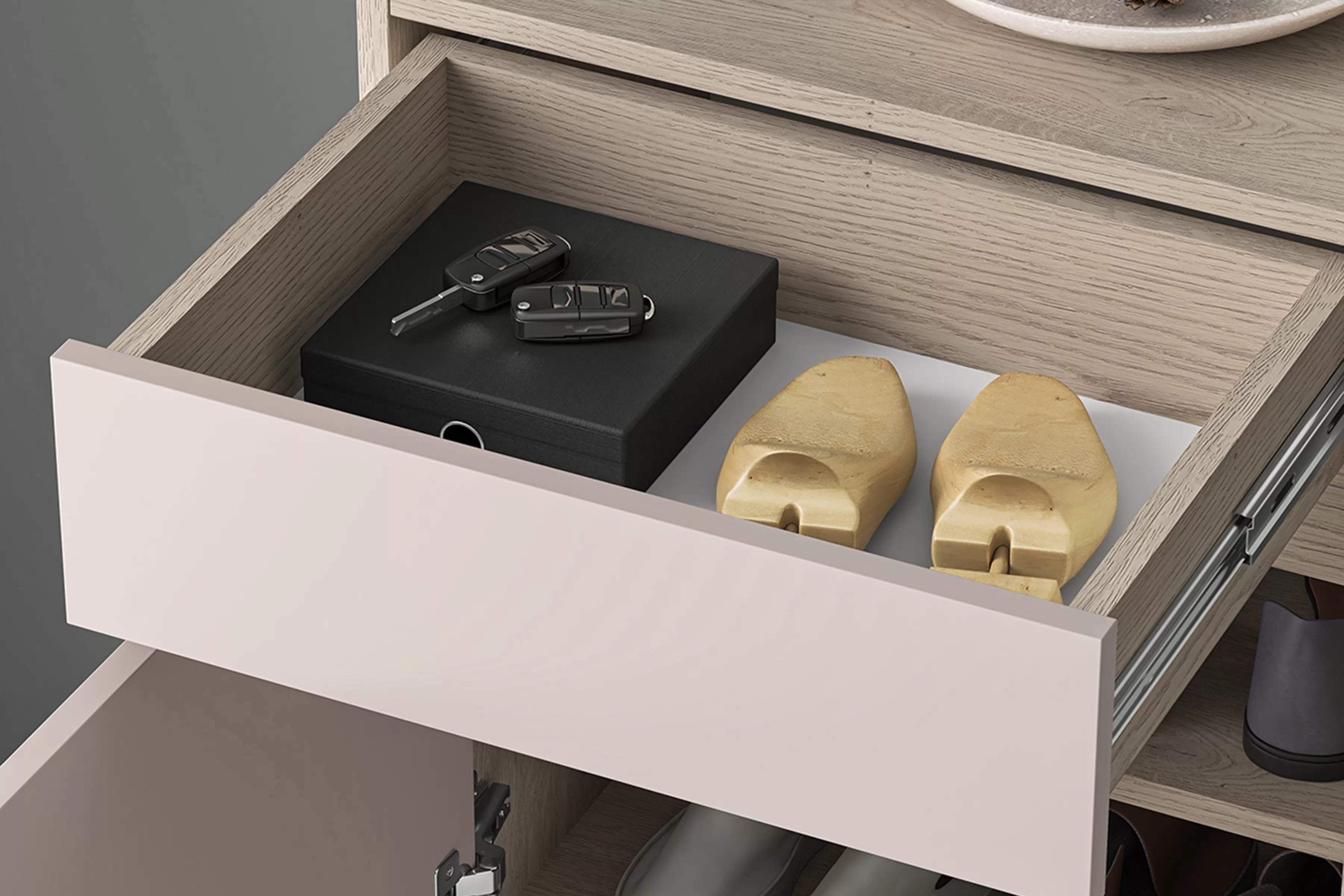 Botník Tivano 04 50 cm - kašmír / dub cremona Skrinka na topánky Voco 04 50 cm - kašmír / Dub cremona