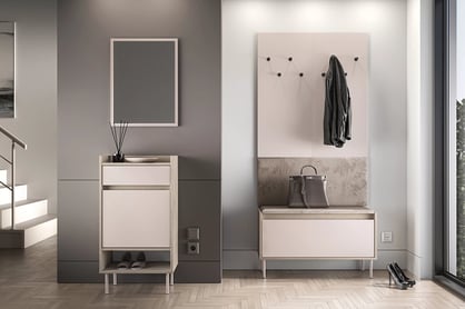 Botník Tivano 04 50 cm - kašmír / dub cremona skříňka na boty Voco 04 50 cm - kašmír / dub cremona