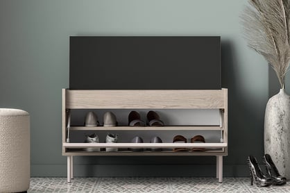 Botník Tivano 05 90 cm - kašmír / dub cremona skříňka na boty Voco 05 90 cm - kašmír / dub cremona