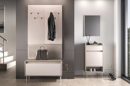 Botník Tivano 05 90 cm - kašmír / dub cremona skříňka na boty Voco 05 90 cm - kašmír / dub cremona