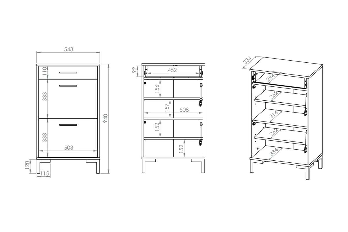 Skrinka na topánky Klarso 02 so zásuvkou 55 cm - dub artisan Skrinka na topánky so zásuvkou Nevio 02 - Rozmery