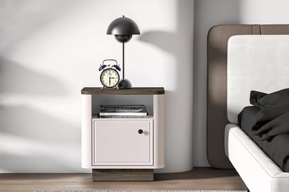 Nočný stolík Amberto 50 cm - kašmír / dub windmill tmavý Nočný Stolík Amberto 50 cm - kašmír / Dub windmill dark