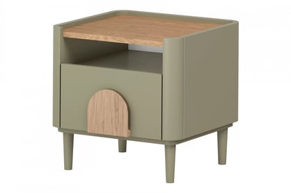 Noční stolek Amilio z szuflada 50 cm - eukaliptus / dub baltic dune - Výprodej z expozice
