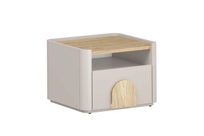 Nočný stolík Amilio 50 cm - kašmírová / dub olejovaný / dub svetlý