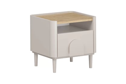 Nočný stolík Amilio 50 cm na nožičkách - kašmírová / dub olejovaný