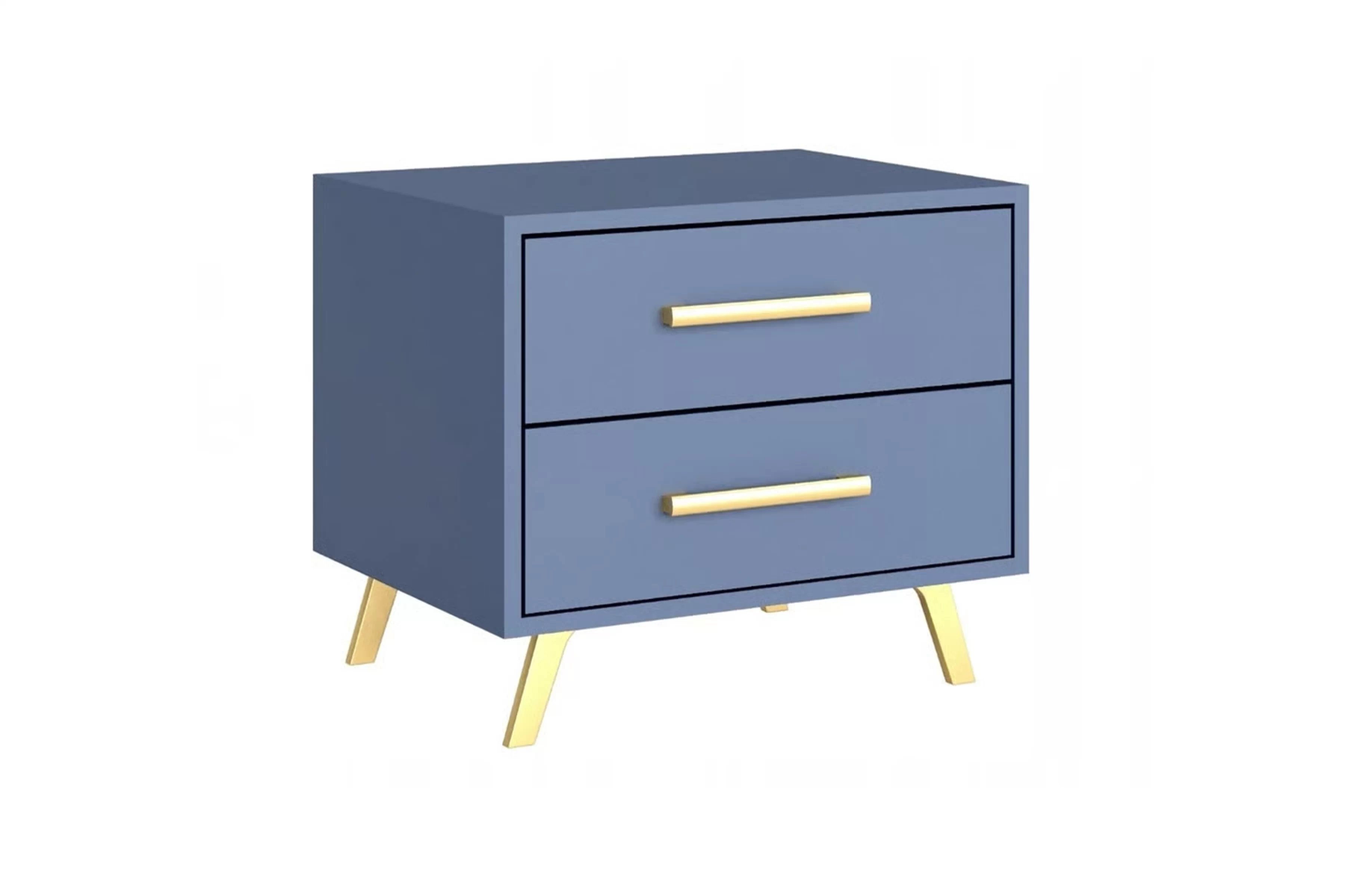 Nočný stolík Bali - svetlomodrá Nočný Stolík Bali so zásuvkami - zgaszony Blankyt