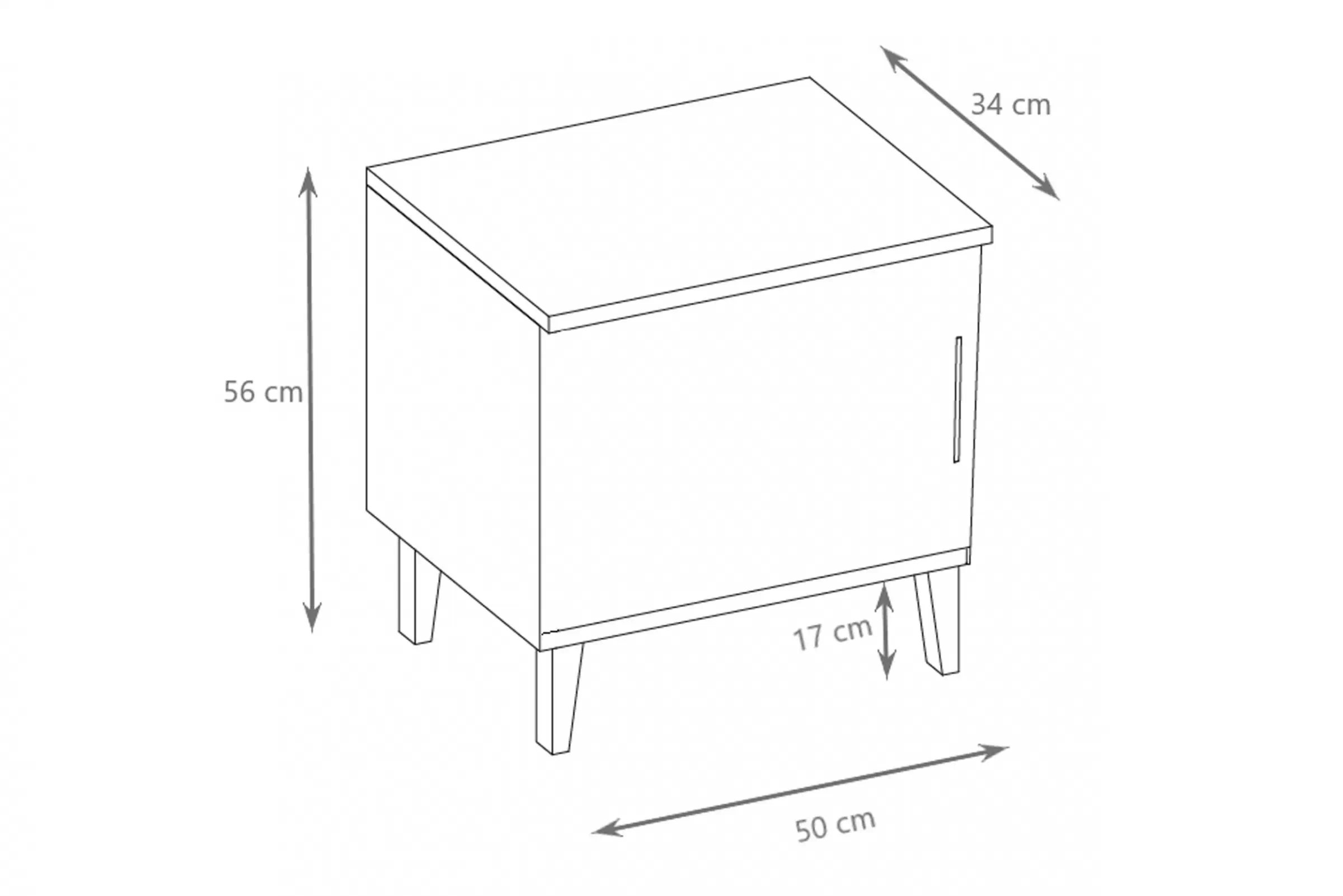 Nočný stolík Balio 50 cm - kašmír Nočný Stolík Balio 50 cm - kašmír
