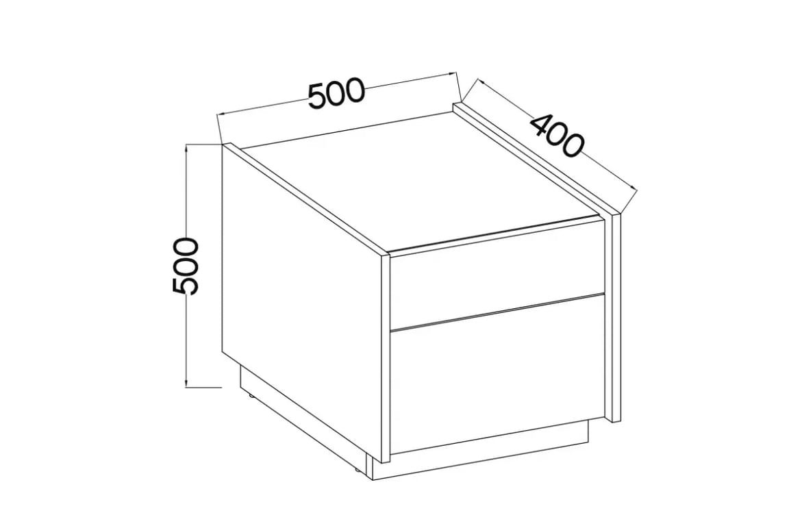 Noptieră Beliza 50 cm - bej piatră / nuc okapi Szafka noapte Beliza 2S - 50 cm - bez piaskowy / nuc okapi