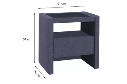 Noční stolek C k posteli boxspring 51 cm Noční stolek C s zásuvkami 51 cm