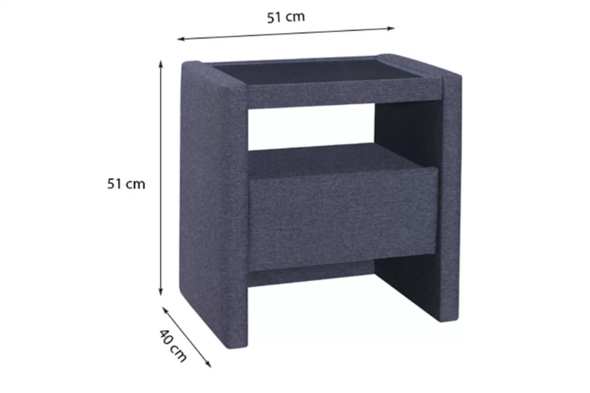 Stolík boxspring C Nočný Stolík C so zásuvkami 51 cm