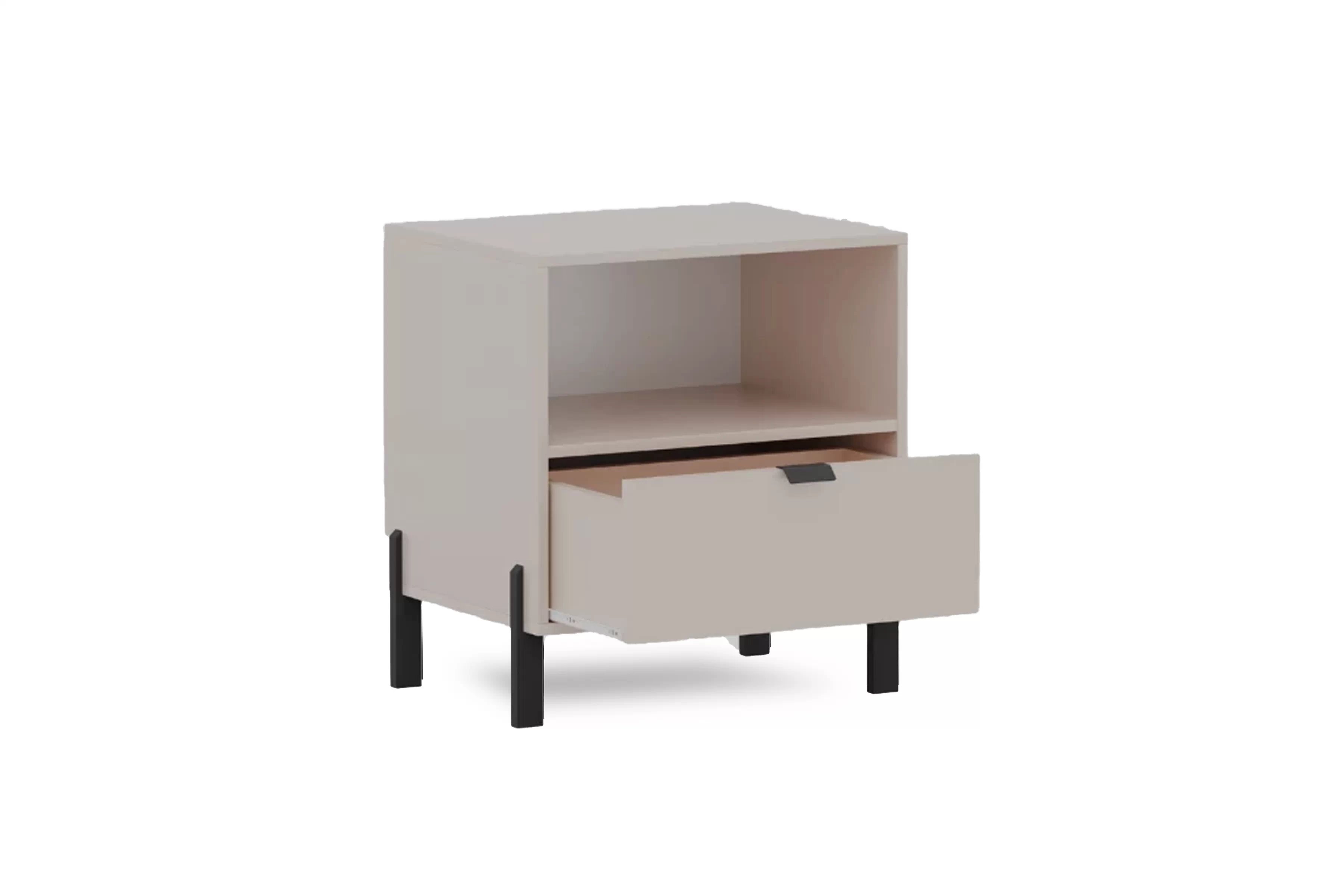 Noční stolek Cremona se zásuvkou - písková béžová Noční stolek Cremona z szuflada - béžová Pískový 