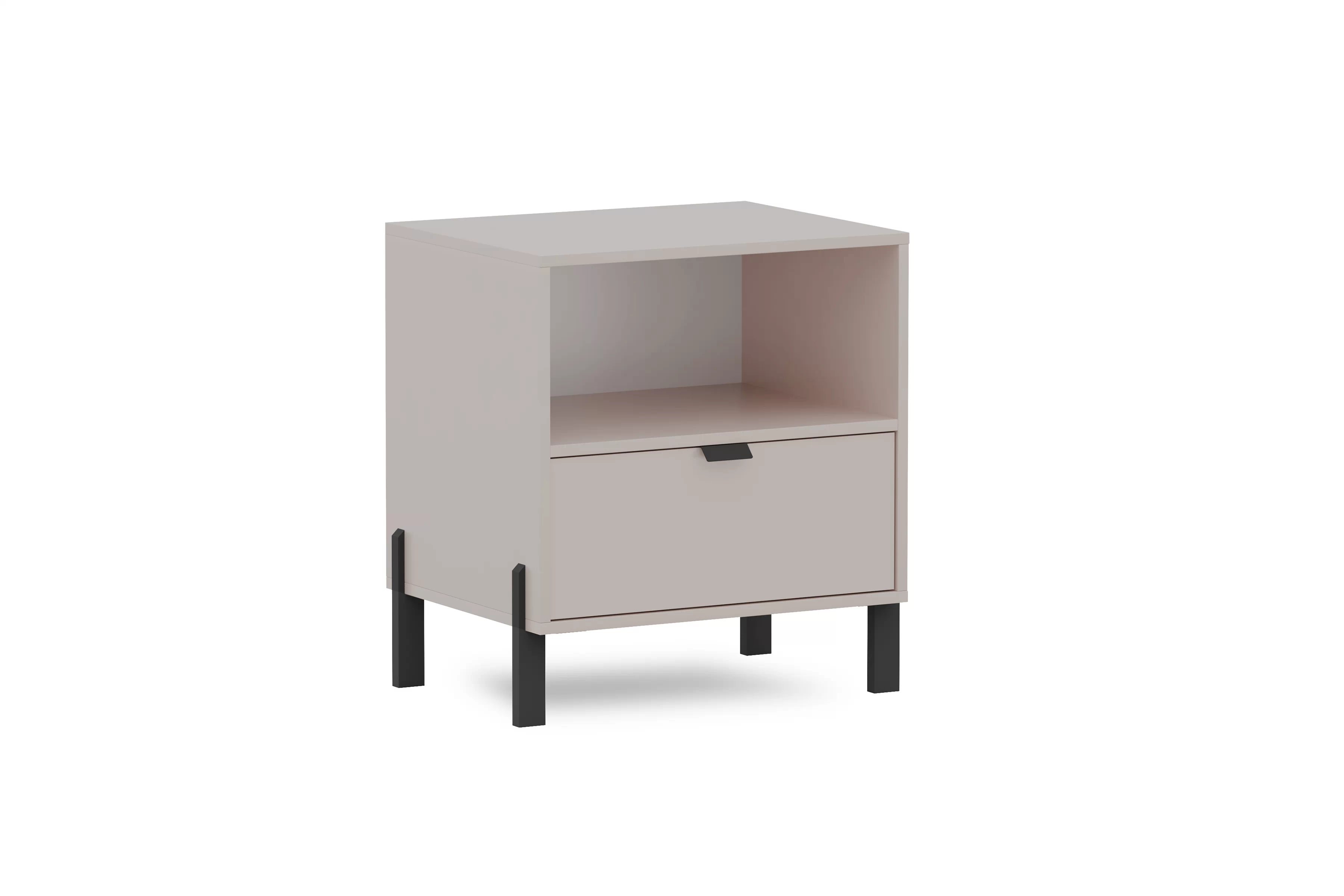 Noční stolek Cremona se zásuvkou - písková béžová Noční stolek Cremona z szuflada - béžová Pískový 