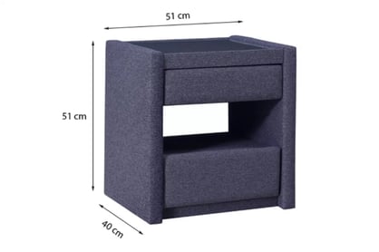 Stolík boxspring D Nočný Stolík D so zásuvkami 51 cm