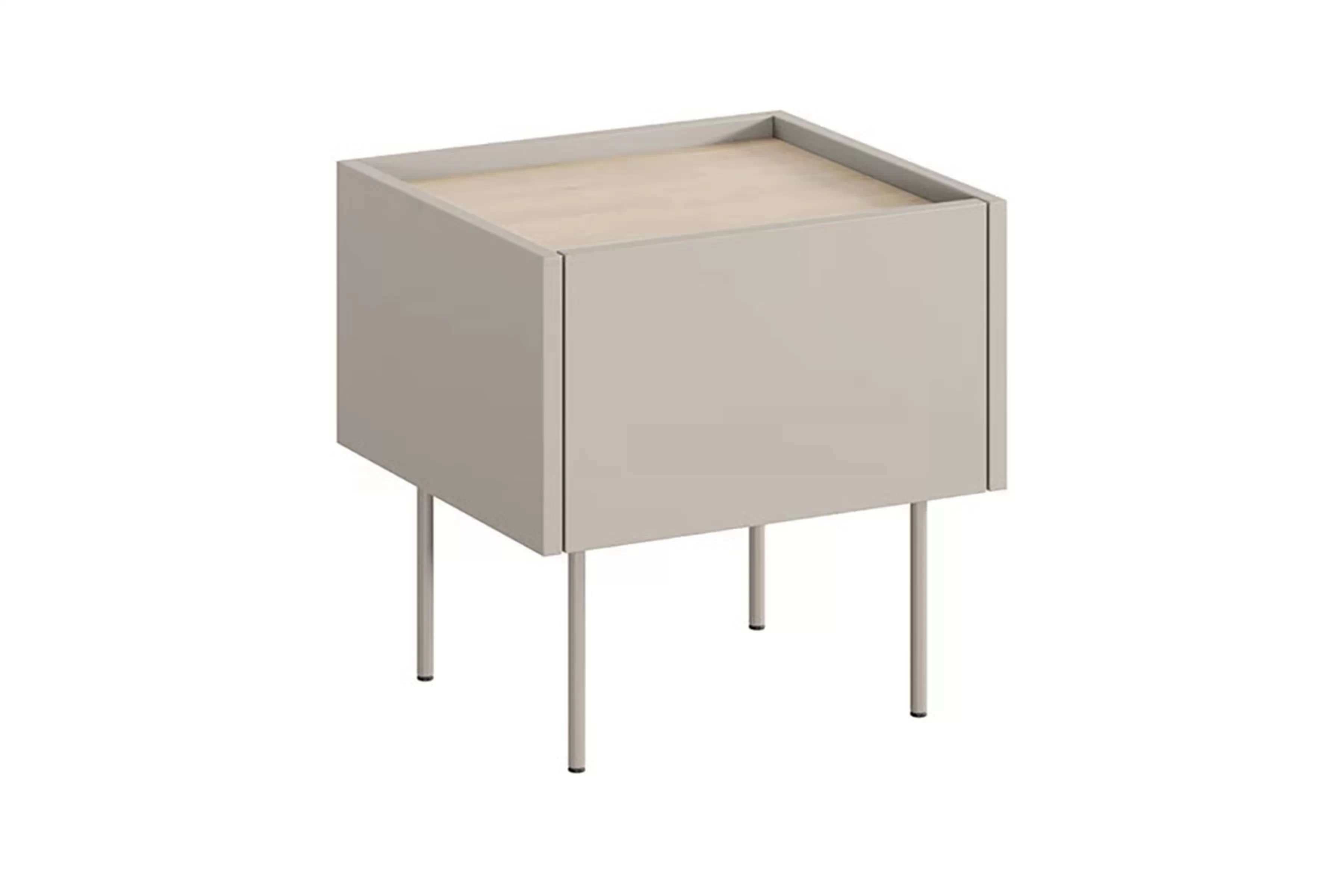 Nočný stolík so zásuvkou Desin 45 cm - kašmírová / dub nagano Nočný Stolík Desin 45 cm z szuflada i metalowymi nogami - kašmír / Dub nagano