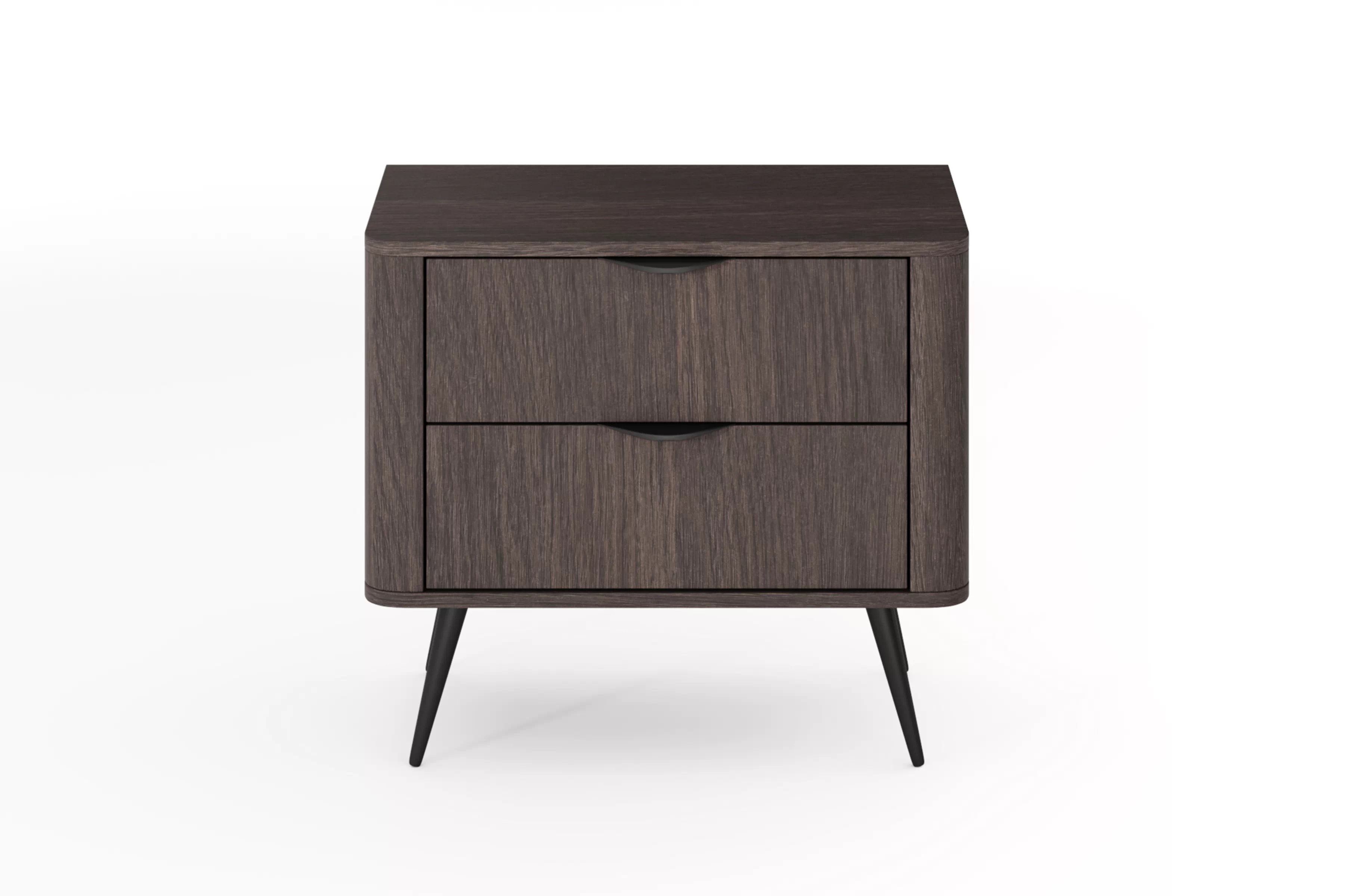 Noční stolek Edrin 63 cm se zásuvkami - dub dunin / černá Noční stolek Edrin 63 cm se zásuvkami - dub dunin / černá