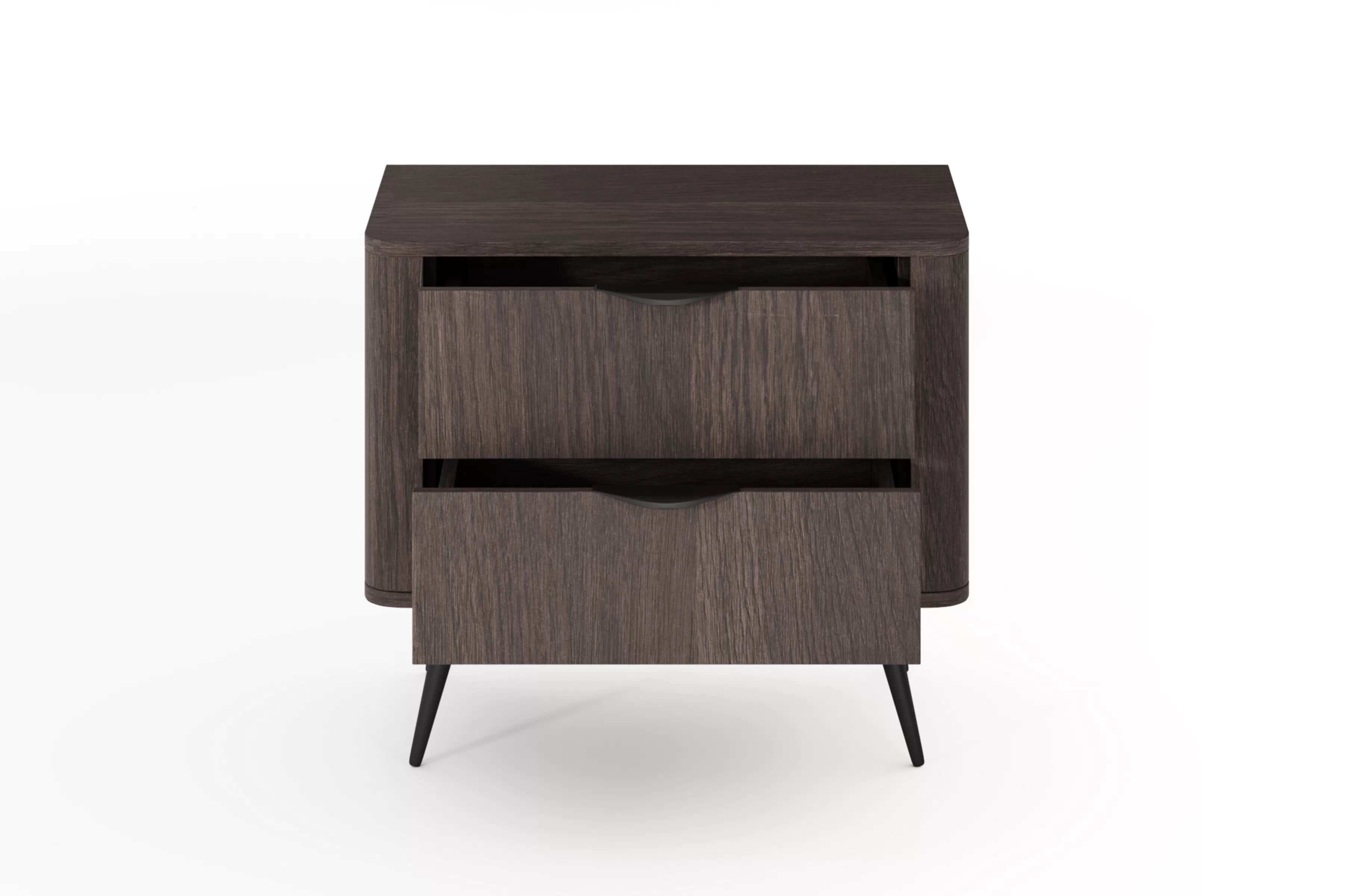 Noční stolek Edrin 63 cm se zásuvkami - dub dunin / černá Noční stolek Edrin 63 cm se zásuvkami - dub dunin / černá