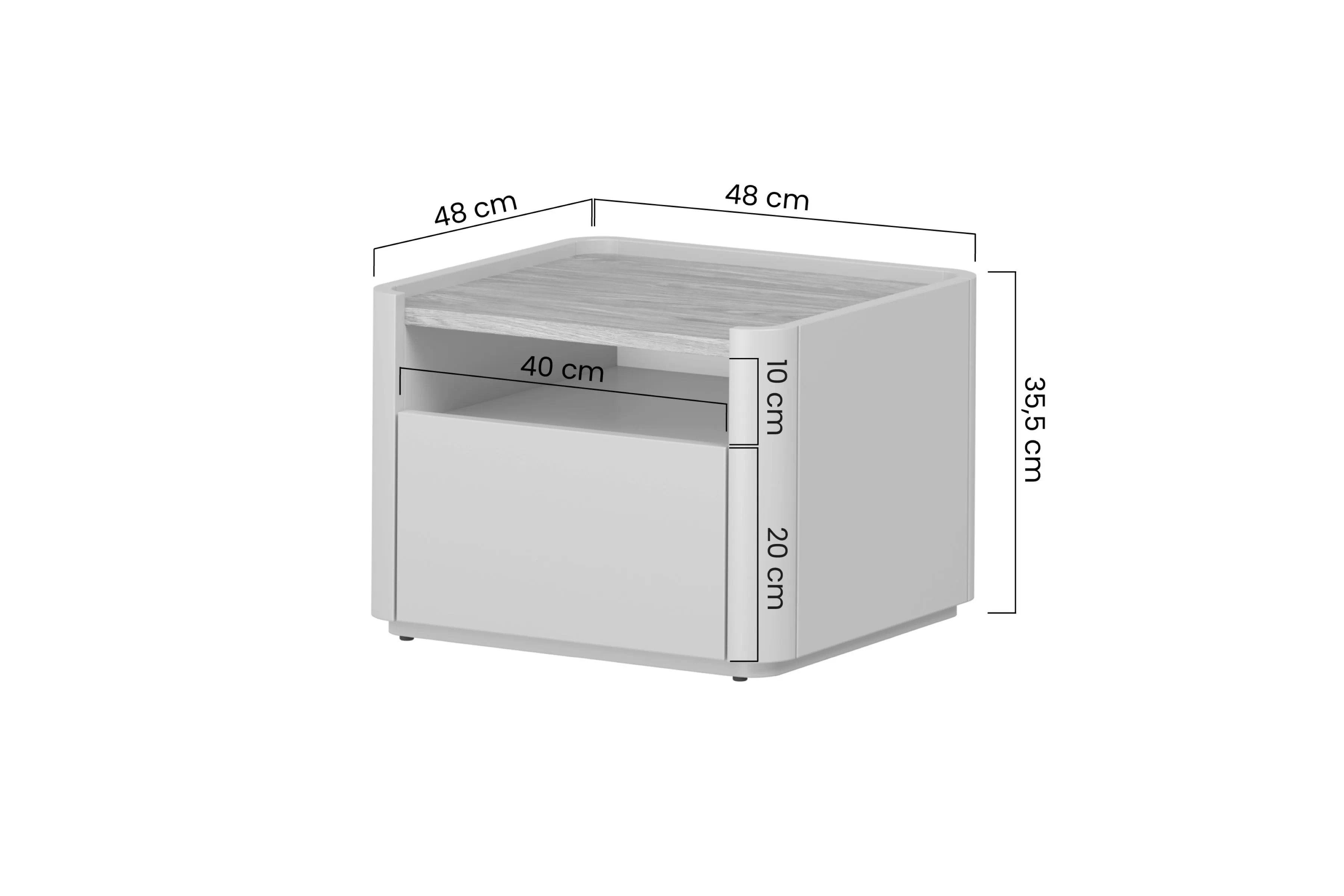 Nočný stolík Elivo 50 cm so zásuvkou - eukalyptus / dub baltic dune Nočný Stolík Elivo 50 cm z szuflada - eukaliptus / Dub baltic dune