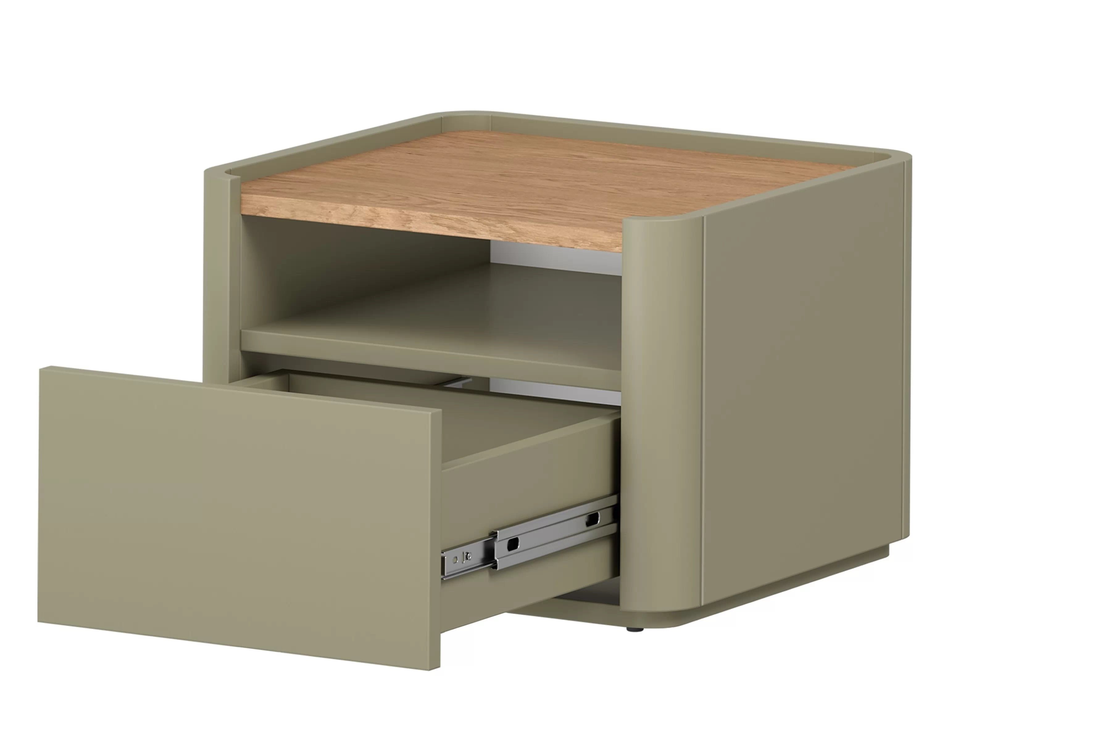 Nočný stolík Elivo 50 cm so zásuvkou - eukalyptus / dub baltic dune Nočný Stolík Elivo 50 cm z szuflada - eukaliptus / Dub baltic dune