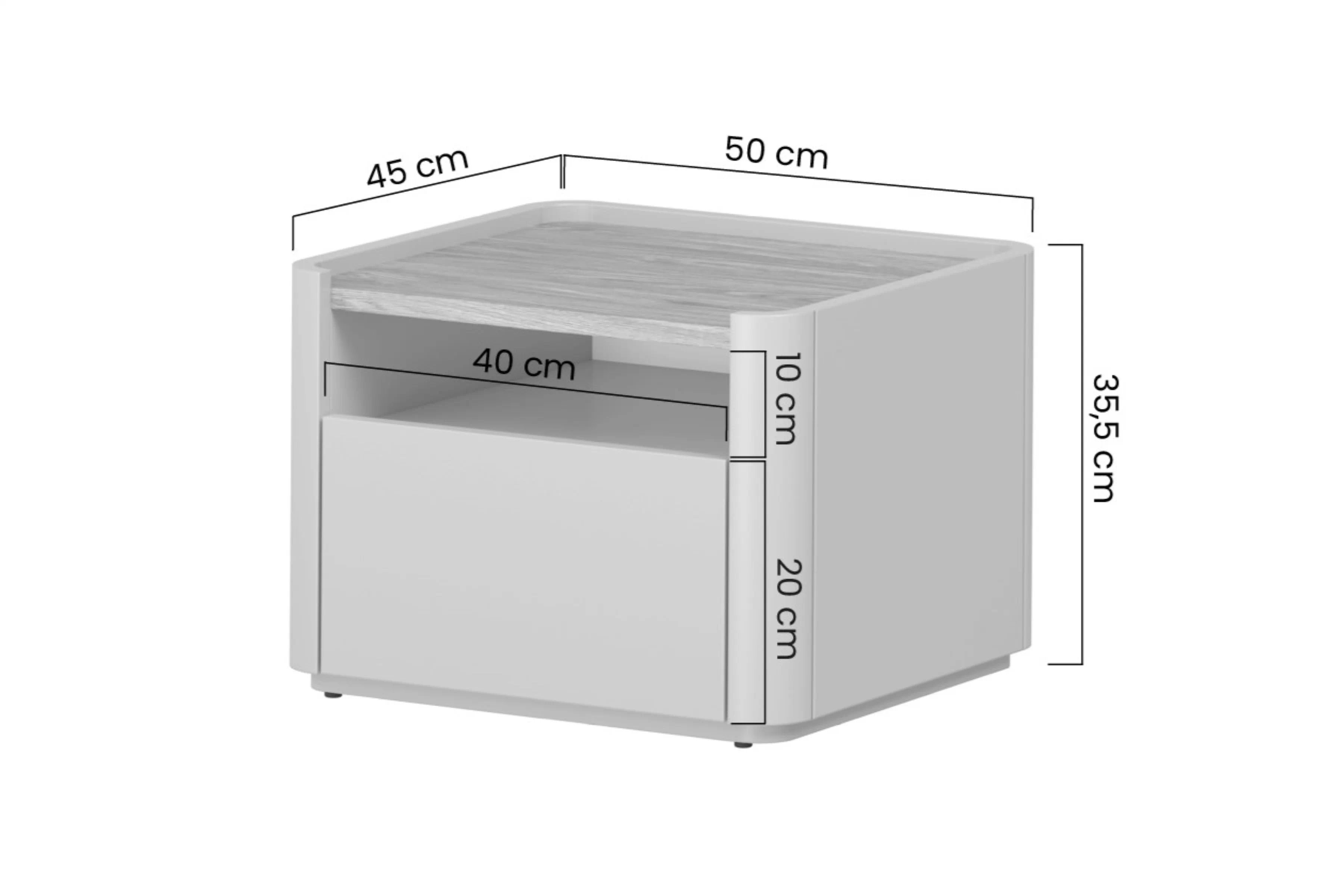 Nočný stolík Elivo 50 cm so zásuvkou - eukalyptus / dub baltic dune Nočný Stolík Elivo 50 cm z szuflada - eukaliptus / Dub baltic dune