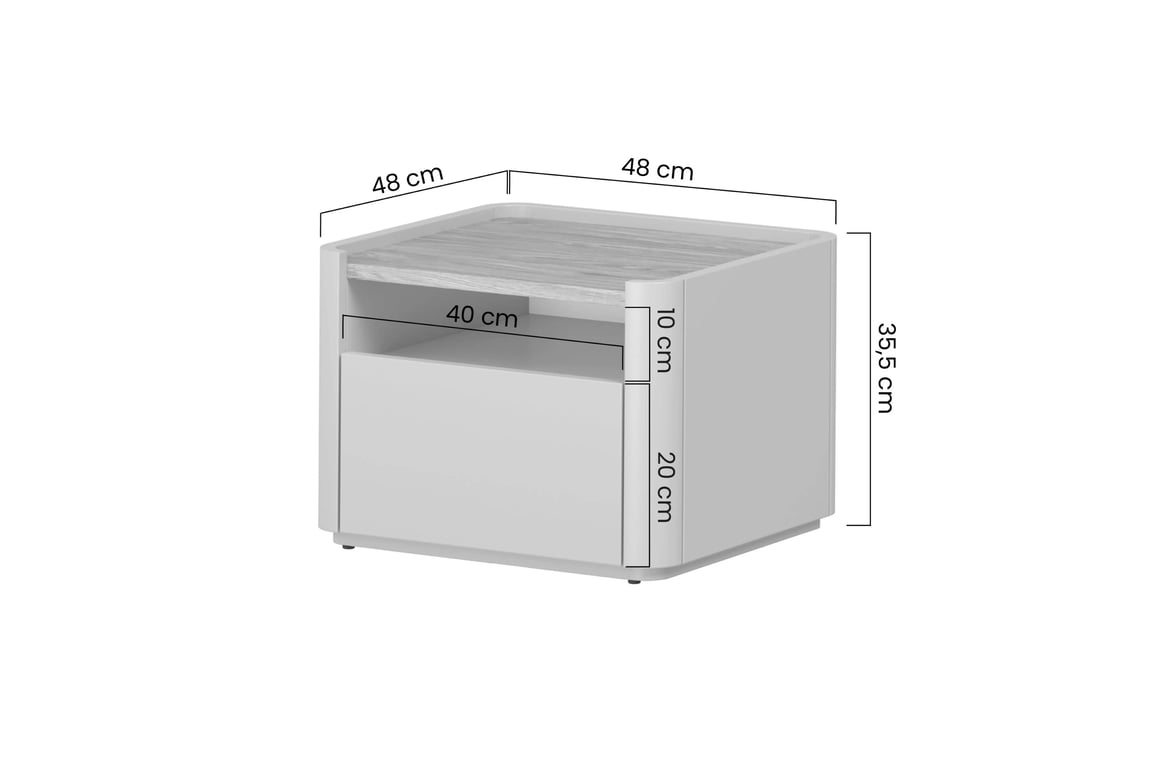 Noční stolek Elivo 50 cm z szuflada - kašmír / dub olejowany Noční stolek Elivo 50 cm z szuflada - kašmír / dub olejowany