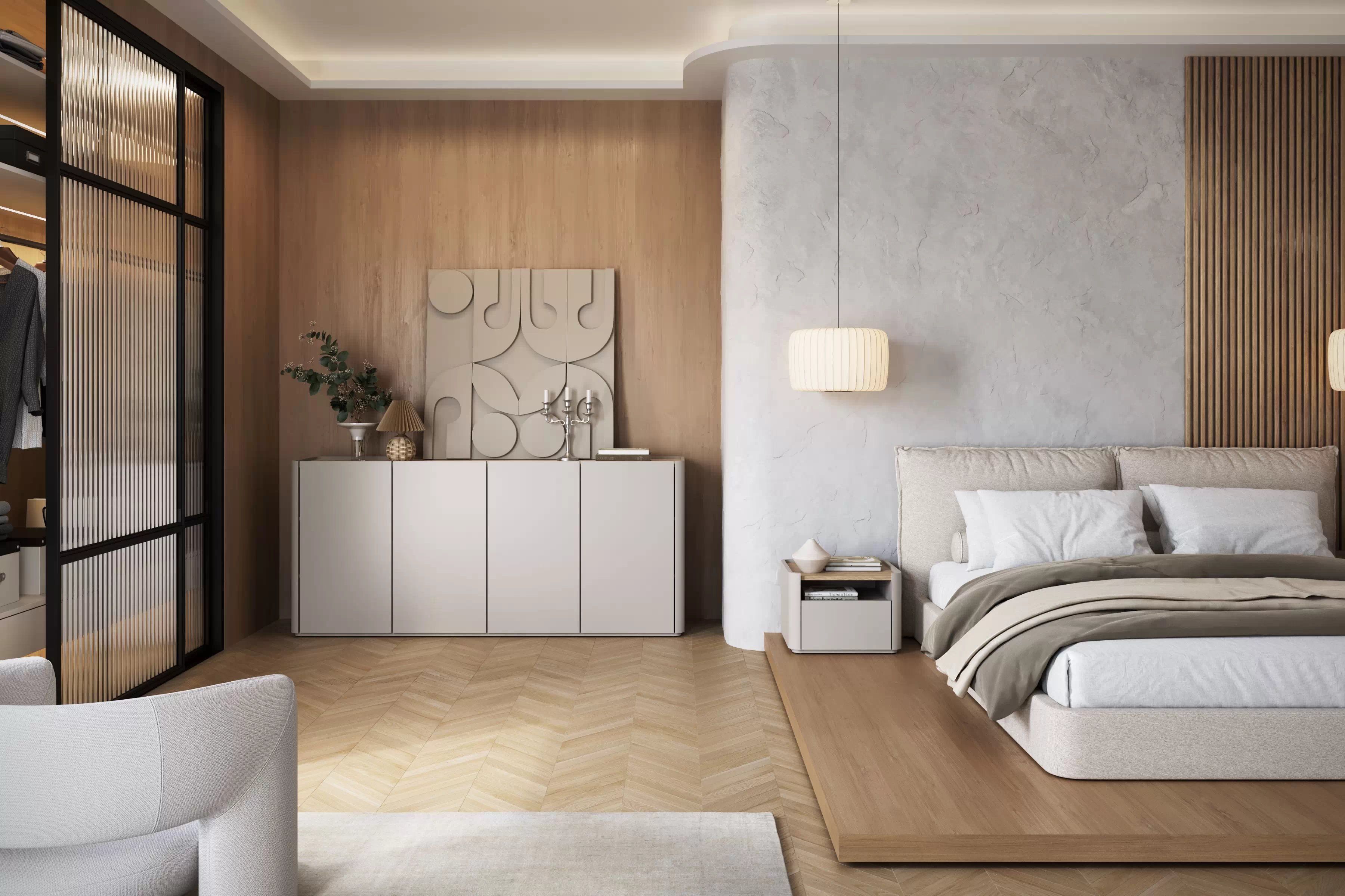 Nočný stolík Elivo 50 cm so zásuvkou - kašmírová / dub olejovaný Nočný Stolík Elivo 50 cm z szuflada - kašmír / Dub olejowany