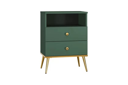 Nočný Stolík Euras 10 s dvoma zásuvkami i wneka - labrador / zlaté