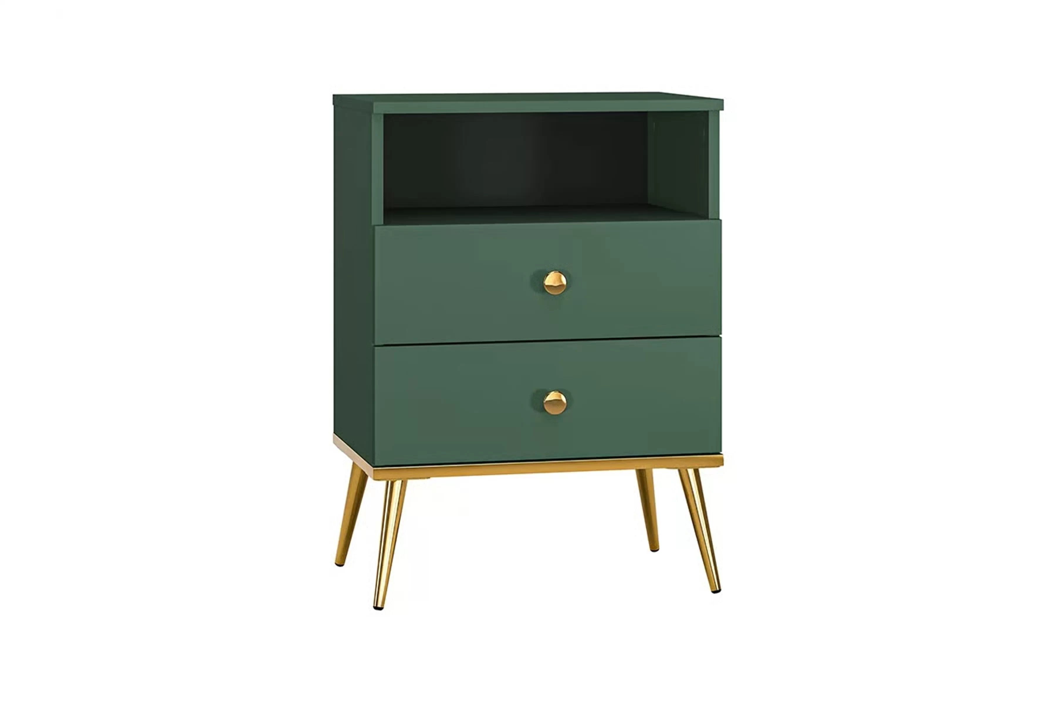 Nočný Stolík Euras 10 s dvoma zásuvkami i wneka - labrador / zlaté Nočný Stolík Euras 10 s dvoma zásuvkami i wneka - labrador / zlaté